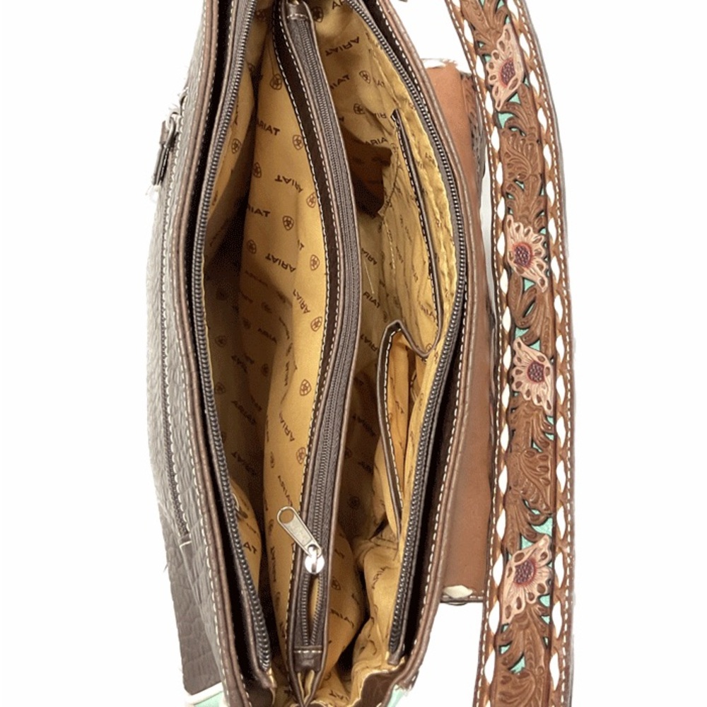 Ariat brown/turquoise bag - Picture 3 of 5